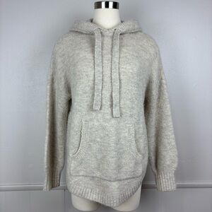 Madewell Wilmington Hoodie Sweater Pullover‎ Size S Oatmeal Beige Pockets Wool